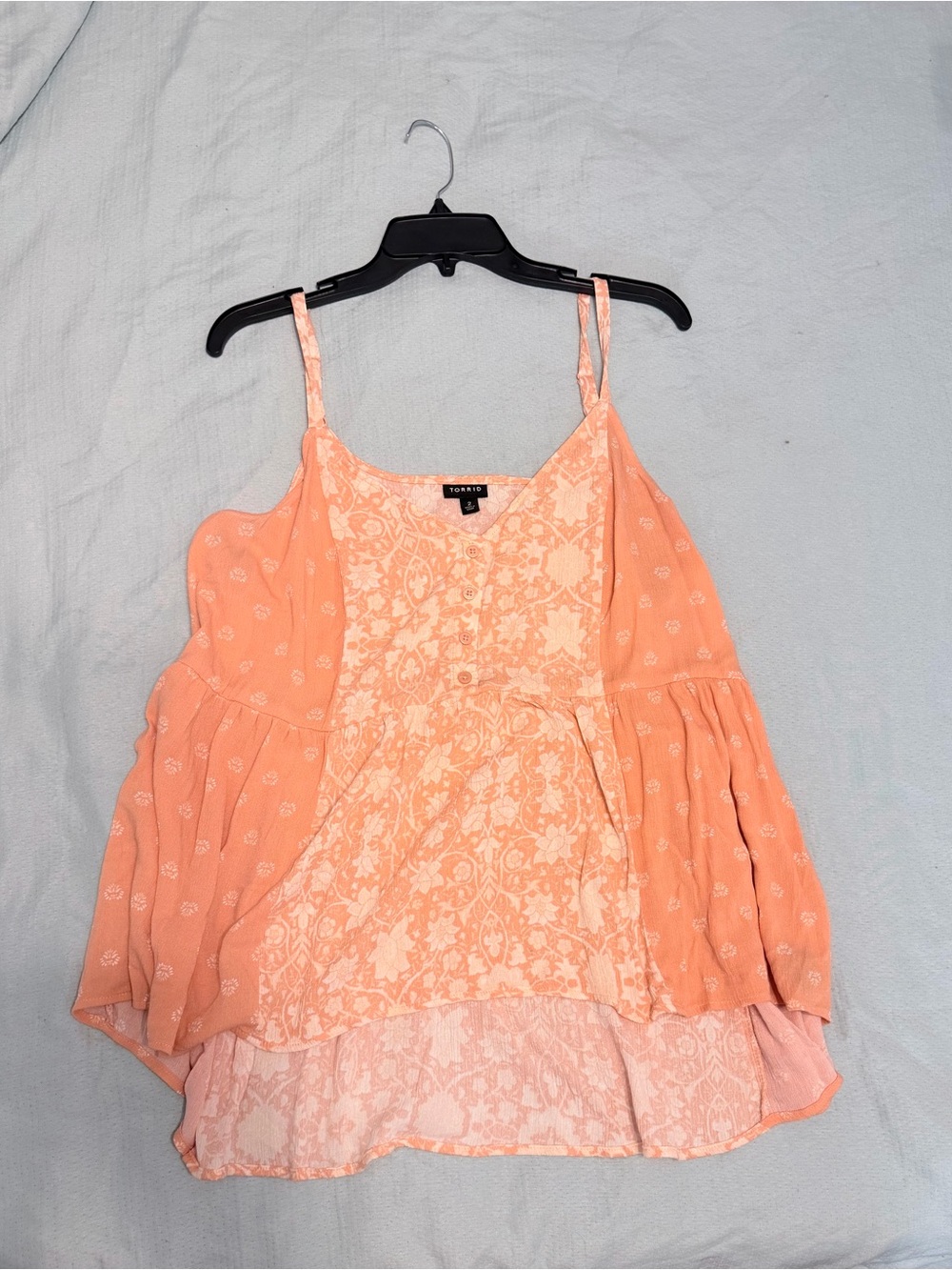 torrid Peach Lace-Panel Spaghetti Strap Camisole